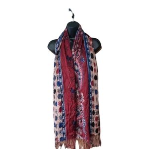 Angie floral & Paisley printed viscose scarf